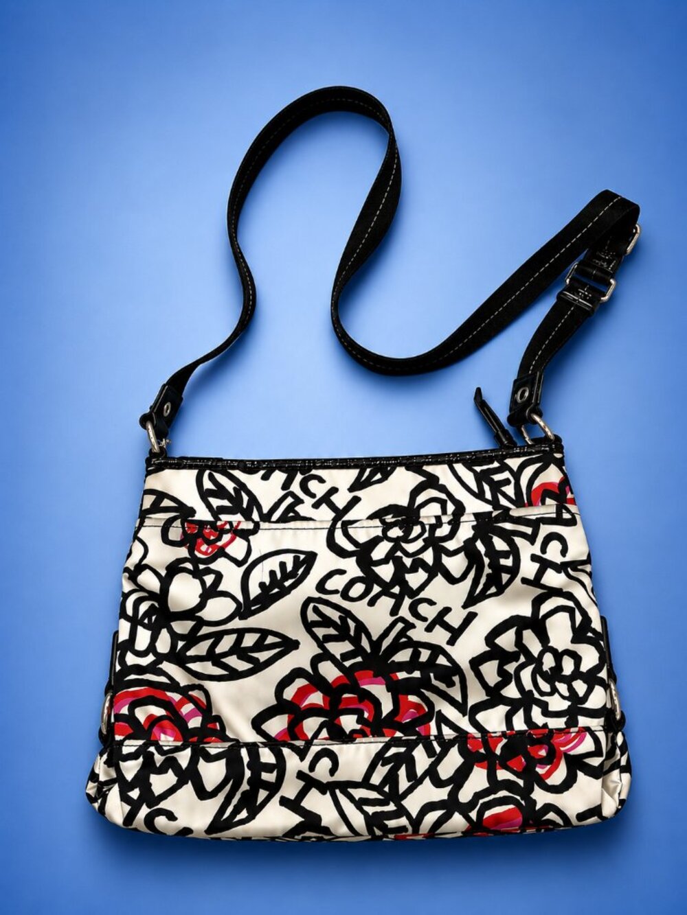 COACH Poppy Floral Graffiti Glam Crossbody Shoulder Bag with Hang Tag - 2011 Y2K - Picture 14 of 16